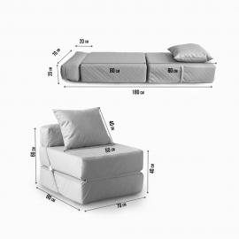 Бескаркасное Кресло-кровать Сталь, размер ХXXХL, мебельный велюр Киви 0
