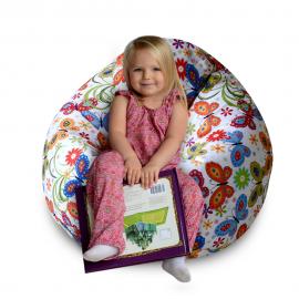 Кресло-мешок груша Kids Бабочки, размер M, мебельный хлопок 1