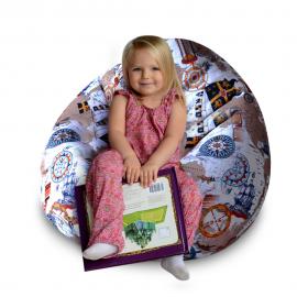 Кресло-мешок груша Kids Карта, размер M, мебельный хлопок 0