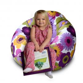 Кресло-мешок груша Kids Пуэрто Плата, фиолетовая, размер M, мебельный хлопок 1