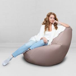 Кресло-мешок груша Бежевый, размер XХХXL-Комфорт, мебельный велюр Киви 1