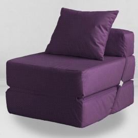 Бескаркасное Кресло-кровать Баклажан, размер ХXXХL, мебельный велюр Киви