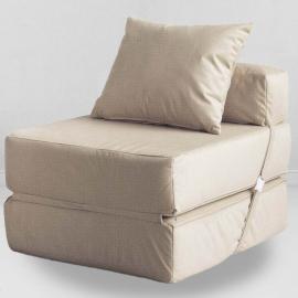 Бескаркасное Кресло-кровать Латте, размер ХXXХL, мебельный велюр