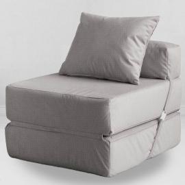 Бескаркасное Кресло-кровать Сталь, размер ХXXХL, мебельный велюр Киви 0