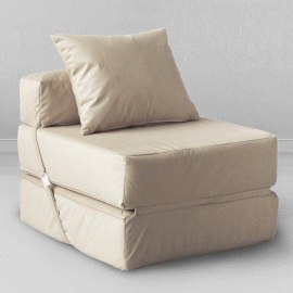 Бескаркасное Кресло-кровать Латте, размер ХXXХL, мебельный велюр 0