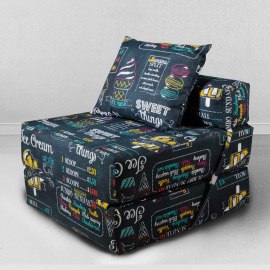 Бескаркасное Кресло-кровать Айскрим, размер ХXXХL, мебельный хлопок 0