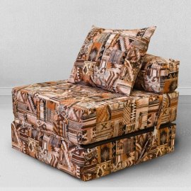 Бескаркасное Кресло-кровать Наска Осень, размер ХXXХL, мебельный велюр 0