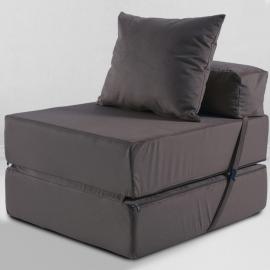 Бескаркасное Кресло-кровать Антрацит, размер ХXXХL, мебельный велюр 4
