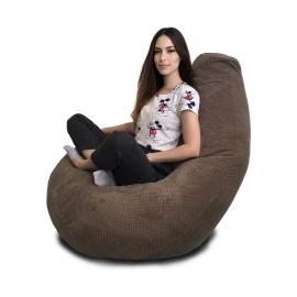 Кресло-мешок груша Какао, размер XХХXL-Комфорт, объемный велюр 0
