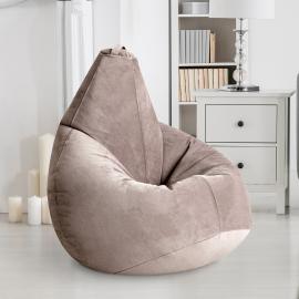 Кресло-мешок груша Бежевый, размер XХХXL-Комфорт, мебельный велюр Киви 4