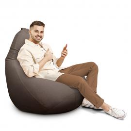 Кресло-мешок груша Горький шоколад, размер XХХXL-Комфорт, мебельный велюр 0