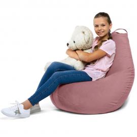 Кресло-мешок груша Пудра, размер XL-Компакт, мебельный велюр 0