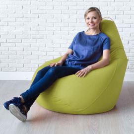 Кресло-мешок груша Салатовый, размер XХХXL-Комфорт, мебельный велюр 0
