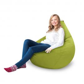 Кресло-мешок груша Салатовый, размер XХХL-Стандарт, мебельный велюр 1
