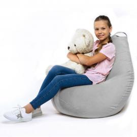 Кресло-мешок груша Сталь, размер XL-Компакт, мебельный велюр 0