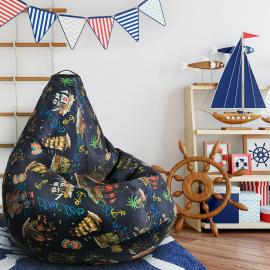 Кресло-мешок груша Морское приключение, размер XL-Компакт, мебельный хлопок 2