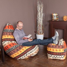 Кресло-мешок груша Африка, размер XХXХL-Комфорт, мебельный хлопок 5