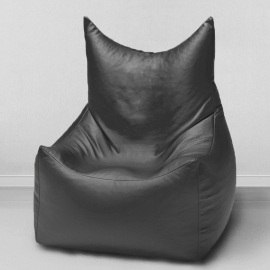 Кресло-мешок Трон Черный, размер XXХL, экокожа 0