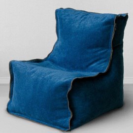 Бескаркасное кресло Лофт Синий, размер ХXXХL, микровельвет 0
