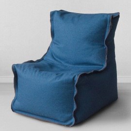 Бескаркасное кресло Лофт Синий, размер ХXXХL, жаккард-мальмо 0