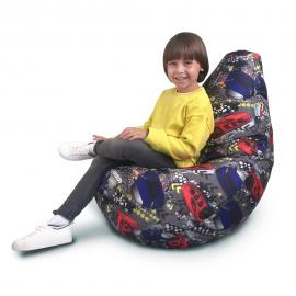 Кресло-мешок груша Супер Кар, размер XL-Компакт, оксфорд 9