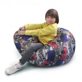 Кресло-мешок груша Супер Кар, размер XL-Компакт, оксфорд 3