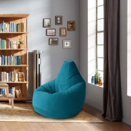 Кресло-мешок груша Бирюза, размер XХХXL-Комфорт, мебельный велюр 8