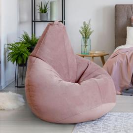 Кресло-мешок груша Пудра, размер XХХXL-Комфорт, мебельный велюр 0
