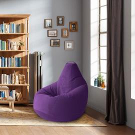 Кресло-мешок груша Баклажан, размер XХХXL-Комфорт, мебельный велюр 0
