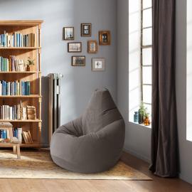 Кресло-мешок груша Горький шоколад, размер XХХXL-Комфорт, мебельный велюр Киви 0