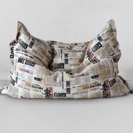 Кресло-подушка, Газета, размер XХXХL-Комфорт, мебельный хлопок