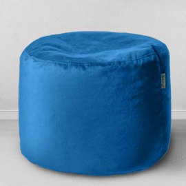 Пуфик Цилиндр Сине-голубой, мебельная ткань