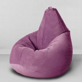 Кресло-мешок груша Сирень, размер XХХL-Стандарт, мебельный велюр