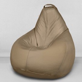 Кресло-мешок груша Бежевый, размер XХXХL-Комфорт, экокожа 0