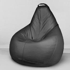 Кресло-мешок груша Черный, размер XХXХL-Комфорт, экокожа