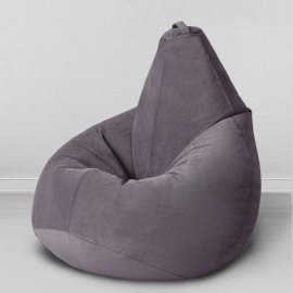 Кресло-мешок груша Антрацит, размер ХХXL-Комфорт, мебельный велюр