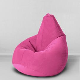 Кресло-мешок груша Фуксия, размер XL-Компакт, мебельный велюр