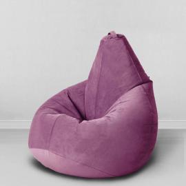 Кресло-мешок груша Сирень, размер XL-Компакт, мебельный велюр 0