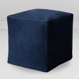 Пуфик-кубик Темно-синий, мебельная ткань Киви