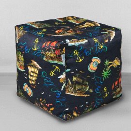 Пуфик-кубик Морское приключение, мебельный хлопок 0