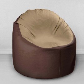 Кресло-мешок Лаунж Шоколад-бежевый, размер ХXXХL, экокожа
