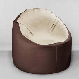 Кресло-мешок Лаунж Шоколад-молочный, размер ХXXХL, экокожа