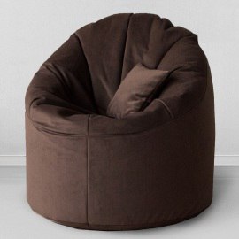Кресло-мешок Лаунж Темный шоколад, размер ХXXХL, мебельный велюр