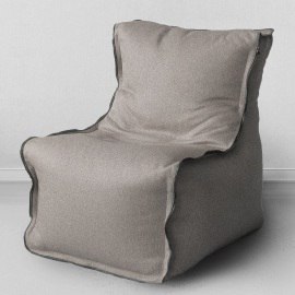 Бескаркасное кресло Лофт Светло-серый, размер ХXXХL, микровельвет