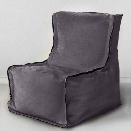 Бескаркасное кресло Лофт Антрацит, размер ХXXХL, мебельный велюр