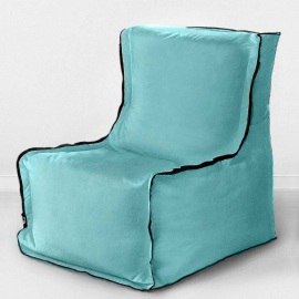 Бескаркасное кресло Лофт Ментол, размер ХXXХL, мебельный велюр