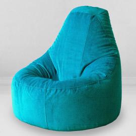 Кресло-пуф Люкс Бирюза, размер XXХХL-Комфорт, мебельный велюр 0