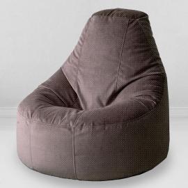 Кресло-пуф Люкс Горький шоколад, размер XXХХL-Комфорт, мебельный велюр