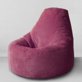 Кресло-пуф Люкс Незрелая слива, размер XXХХL-Комфорт, мебельный велюр 0