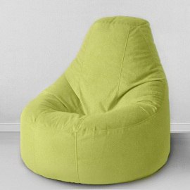Кресло-пуф Люкс Салатовый , размер XXХХL-Комфорт, мебельный велюр